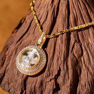 Buddha Gift Gold plated Copper Brass Rotatable Windmill Fu Balance Necklace Pendant