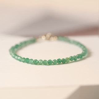 Buddha Gift 3mm Small Green Aventurine Ultra-Thin Beads Luck Bracelet
