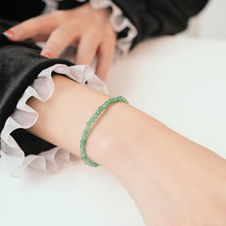 Buddha Gift 3mm Small Green Aventurine Ultra-Thin Beads Luck Bracelet