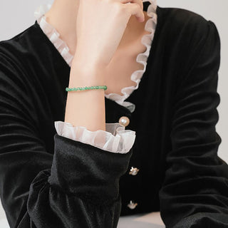 Buddha Gift 3mm Small Green Aventurine Ultra-Thin Beads Luck Bracelet