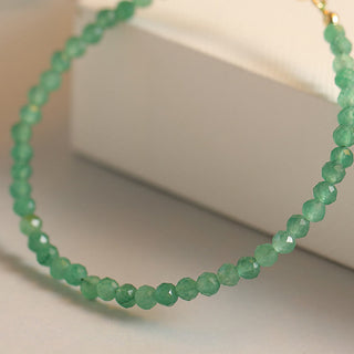 Buddha Gift 3mm Small Green Aventurine Ultra-Thin Beads Luck Bracelet