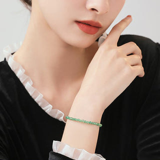 Buddha Gift 3mm Small Green Aventurine Ultra-Thin Beads Luck Bracelet