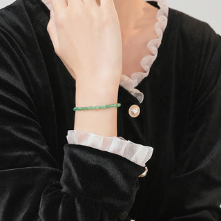 Buddha Gift 3mm Small Green Aventurine Ultra-Thin Beads Luck Bracelet