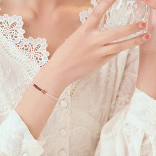 Buddha Gift 2mm Rose Quartz Garnet Strawberry Quartz Ultra-Thin Beads Healing Energy Bracelet