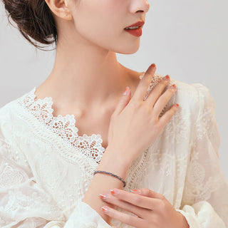 Buddha Gift 3mm Amethyst Iolite Ultra-thin Beads 14k Gold Plated Copper Communication Bracelet