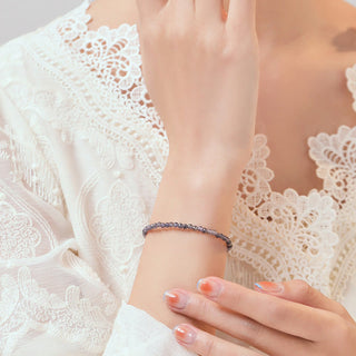 Buddha Gift 3mm Amethyst Iolite Ultra-thin Beads 14k Gold Plated Copper Communication Bracelet