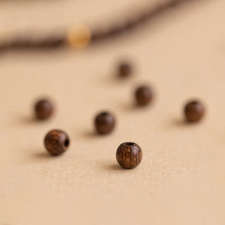 Buddha Gift 4mm Ultra-thin Sandalwood 14K Gold Plated Copper Beads Protection Bracelet