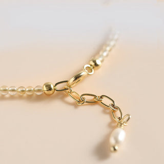 Buddha Gift 2.5mm Ultra-thin Citrine Tourmaline 14K Gold Filled Copper Beads Prosperity Bracelet