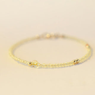 Buddha Gift 2mm Ultra-thin Citrine 14K Gold Plated Copper Beads Protection Bracelet
