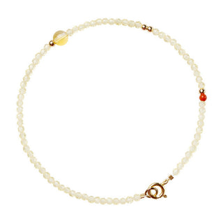 Buddha Gift 2mm Ultra-thin Citrine 14K Gold Plated Copper Beads Protection Bracelet