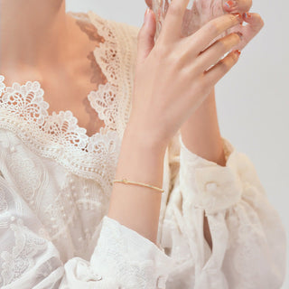 Buddha Gift 2mm Ultra-thin Citrine 14K Gold Plated Copper Beads Protection Bracelet