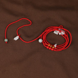 Buddha Gift Chinese Zodiac Peach Wood Blessing Red String Belly Chain