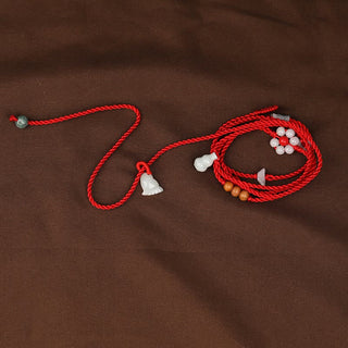 Buddha Gift Chinese Zodiac Peach Wood Blessing Red String Belly Chain