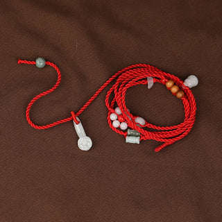 Buddha Gift Chinese Zodiac Peach Wood Blessing Red String Belly Chain