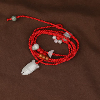 Buddha Gift Chinese Zodiac Peach Wood Blessing Red String Belly Chain