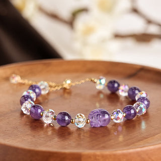 Buddha Gift Natural Amethyst Pixiu Crystal Balance Bracelet