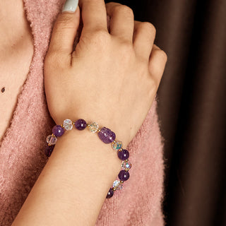 Buddha Gift Natural Amethyst Pixiu Crystal Balance Bracelet
