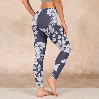 Buddha Gift Flowers Blossom Print Sports Fitness Leggings Women's Yoga Pants