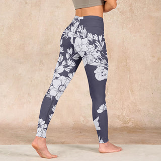 Buddha Gift Flowers Blossom Print Sports Fitness Leggings Women's Yoga Pants