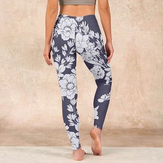 Buddha Gift Flowers Blossom Print Sports Fitness Leggings Women's Yoga Pants