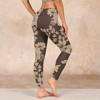 Buddha Gift Flowers Blossom Print Sports Fitness Leggings Women's Yoga Pants