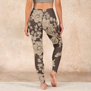 Buddha Gift Flowers Blossom Print Sports Fitness Leggings Women's Yoga Pants