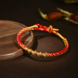 Buddha Gift Tibetan Colorful Gold Thread Dragon Scale Knot Protection Braided Bracelet