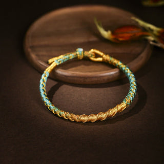 Buddha Gift Tibetan Colorful Gold Thread Dragon Scale Knot Protection Braided Bracelet