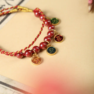 Buddha Gift Cinnabar Peace And Joy Red String Adjustable Blessing Braided Bracelet