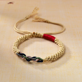 Buddha Gift Tibetan Hand-rubbed Cotton Rope Luck Bracelet