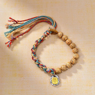 Buddha Gift Tibetan Colored Rope Bodhi Seed Zakiram Goddess Of Wealth Adjustable Protection Bracelet