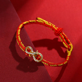 Buddha Gift Red String Mobius Strip Year Of The Snake Luck Braided Bracelet
