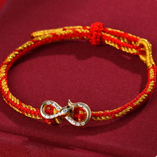Buddha Gift Red String Mobius Strip Year Of The Snake Luck Braided Bracelet