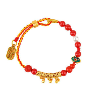 Buddha Gift Cinnabar Red String Bell Ruyi Brand Calm Bracelet
