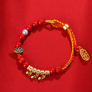 Buddha Gift Cinnabar Red String Bell Ruyi Brand Calm Bracelet