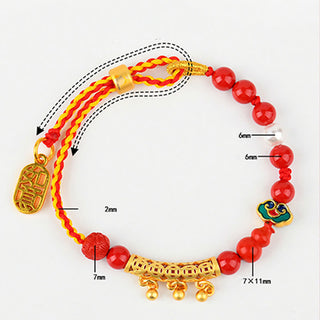 Buddha Gift Cinnabar Red String Bell Ruyi Brand Calm Bracelet