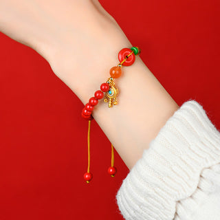 Buddha Gift Cinnabar String Peace Buckle Blessing Bracelet