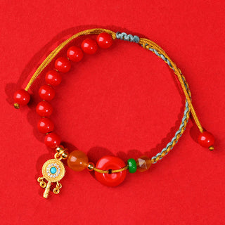 Buddha Gift Cinnabar String Peace Buckle Blessing Bracelet