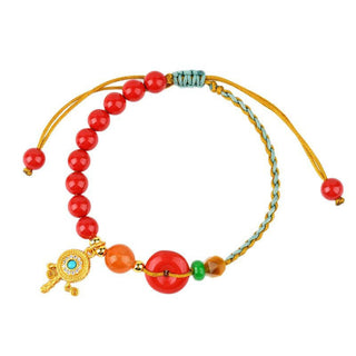 Buddha Gift Cinnabar String Peace Buckle Blessing Bracelet