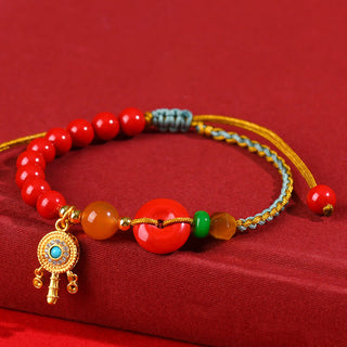 Buddha Gift Cinnabar String Peace Buckle Blessing Bracelet