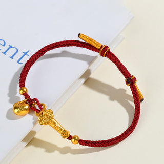 Buddha Gift Red String Fu Character Ingot Ruyi Stick Luck Braided Bracelet