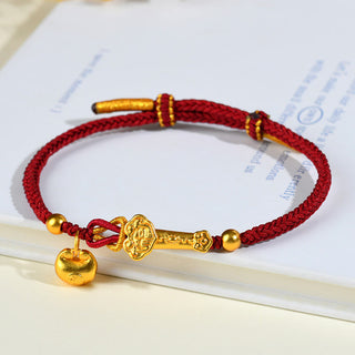 Buddha Gift Red String Fu Character Ingot Ruyi Stick Luck Braided Bracelet