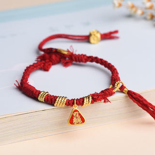 Buddha Gift Tibetan String Zakiram Goddess Of Wealth Flower Tassel Protection Bracelet