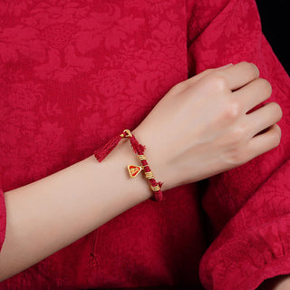 Buddha Gift Tibetan String Zakiram Goddess Of Wealth Flower Tassel Protection Bracelet