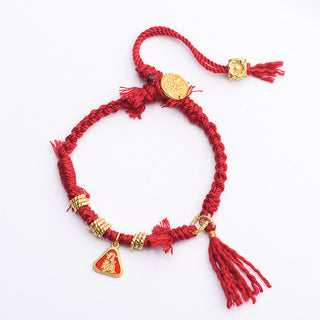 Buddha Gift Tibetan String Zakiram Goddess Of Wealth Flower Tassel Protection Bracelet