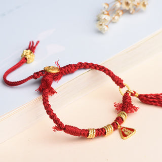 Buddha Gift Tibetan String Zakiram Goddess Of Wealth Flower Tassel Protection Bracelet
