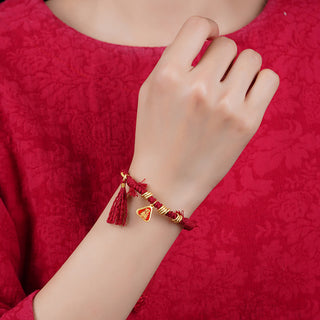 Buddha Gift Tibetan String Zakiram Goddess Of Wealth Flower Tassel Protection Bracelet