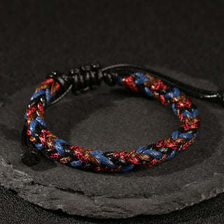 Buddha Gift Handmade Eight Thread Peace Knot Wax Cord Rope Braided Bracelet