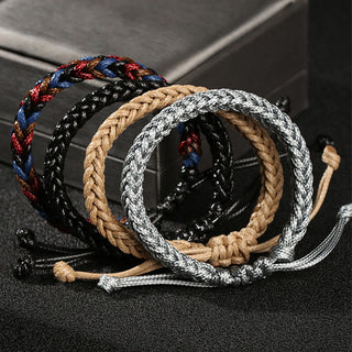 Buddha Gift Handmade Eight Thread Peace Knot Wax Cord Rope Braided Bracelet