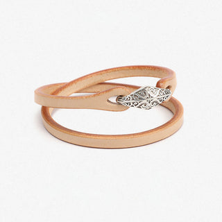 Buddha Gift 925 Sterling Silver Leather Multi-turn Protection Bracelet